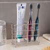 Stable Stainless Steel Toothbrush Holder Black/Silver Bathroom Countertop Storage Rack  Countertops