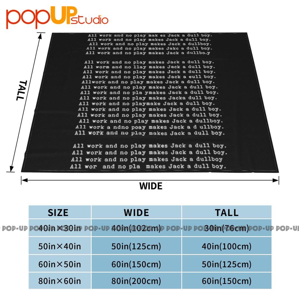 All Work And No Play Ultra-Soft Blanket Quilt Winter Sofa Cover Bed Covers