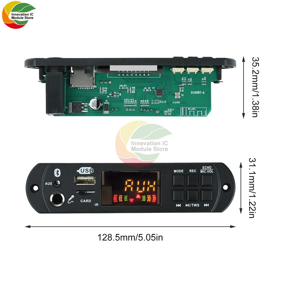 DC 12V MP3 BT Decoding Board Car Audio MP3 Decoder Decoding Module Without Amplifier D189BT