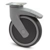 LEVINA SWIVEL WHEEL Ø150 PLASTIC 77x67 RUBBER RIMS WITH BRAKE TENTEPRENE RUBBER RIMS. N/POLYPROP. ANTITHREAD.