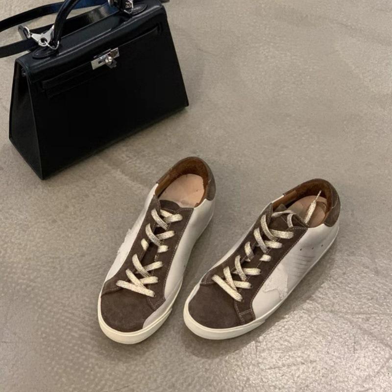 Leather retro women's new round head lace-up casual sports shoes versatile inner heightening board shoes
