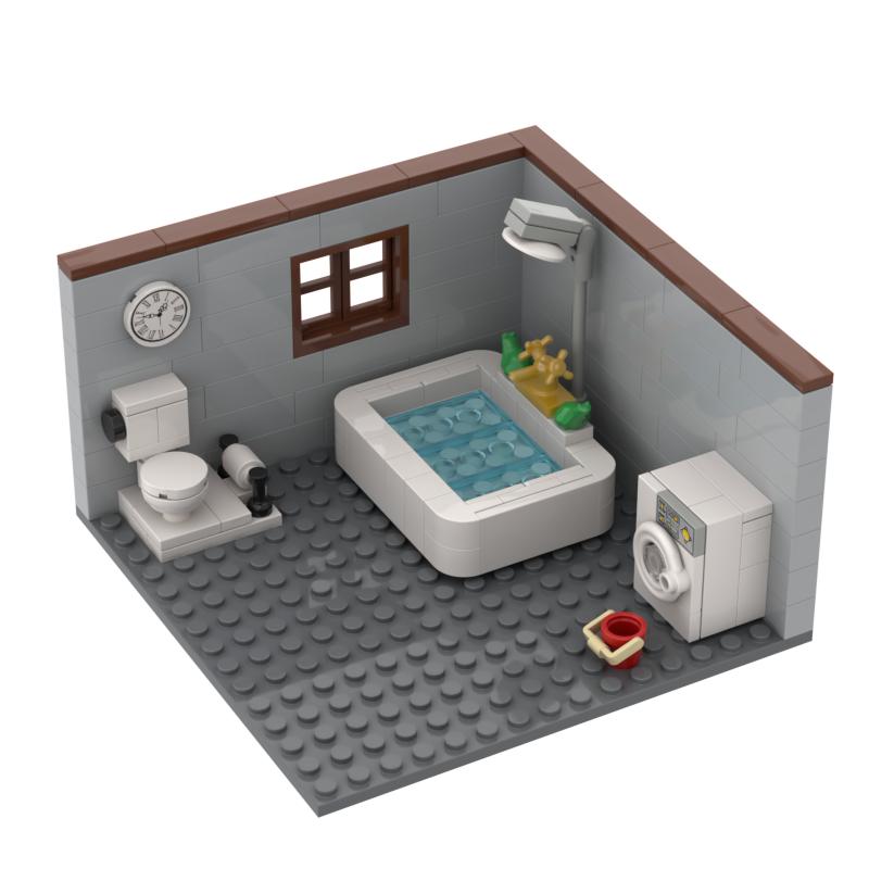 MOC City House Room Building Blocks Classroom Bedroom Kitchen Bricks Toys Kids Gift