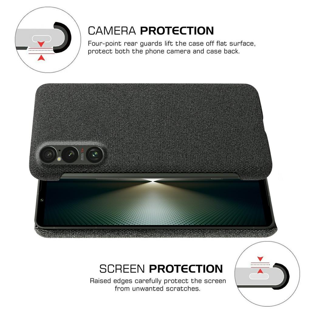 For Sony Xperia 1 VII Phone Case Cloth Texture Anti-Scratch Protective PC Back Cover
