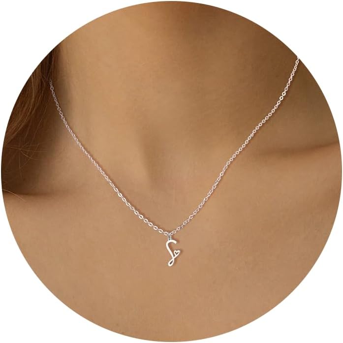 Colier inițial Tewiky pentru femei-Colier cu scrisori delicate umplute cu aur de 14k La modă, drăguț, monogramă personalizată