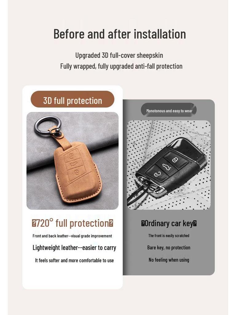 Volkswagen Key Case: Compatible with Lavida, Lingdu, Bora, Tiguan, Sagitar, Polo, Magotan, T-Cross, Teramont, and CC models.