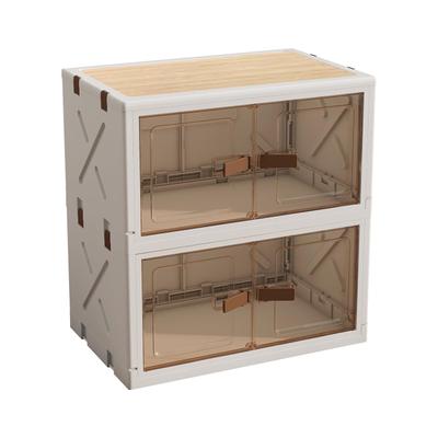 BLACKSPACE [Dish Cabinet] 2-Tier Dustproof, Mildew-Proof, Moisture-Proof, Odorless Storage Case for Clothes, Bedding, and Small Items. Foldable Contai
