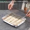 1/2pcs Stainless Tray With Silicone Lid Food Storage Set,Large Capacity Food Storage Fresh-keeping Box Great For Home, Parties