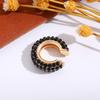 Retro Fashion C-Shaped Bling Ear Clips with Colored Diamonds - Trendy No-Pierce Earrings