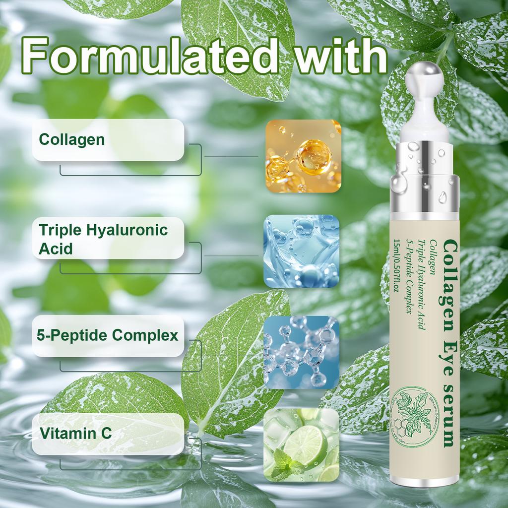 Kollagen Augenserum Aufhellung Augenringe Entferner Tränensäcke Reduziert feine Linien Straffend Lifting Feuchtigkeitsspendend Unter-Augen-Roller