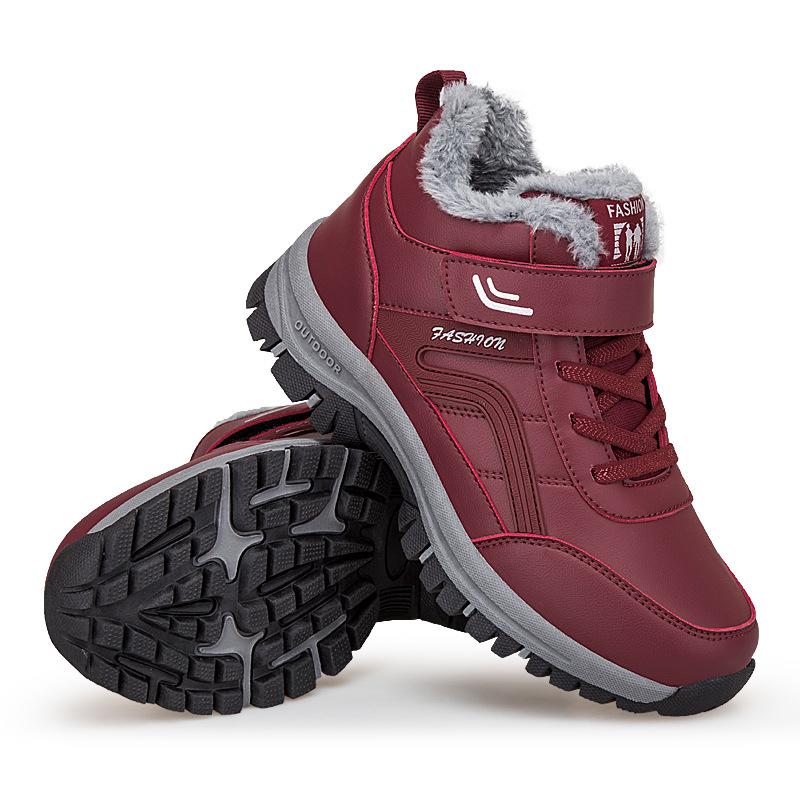 

Теплые хлопковые ботинки 2025 зима новые длинный пух высокий верх обувь для пожилых уличная обувь для ходьбы брызгозащитная обувь для мамы 36