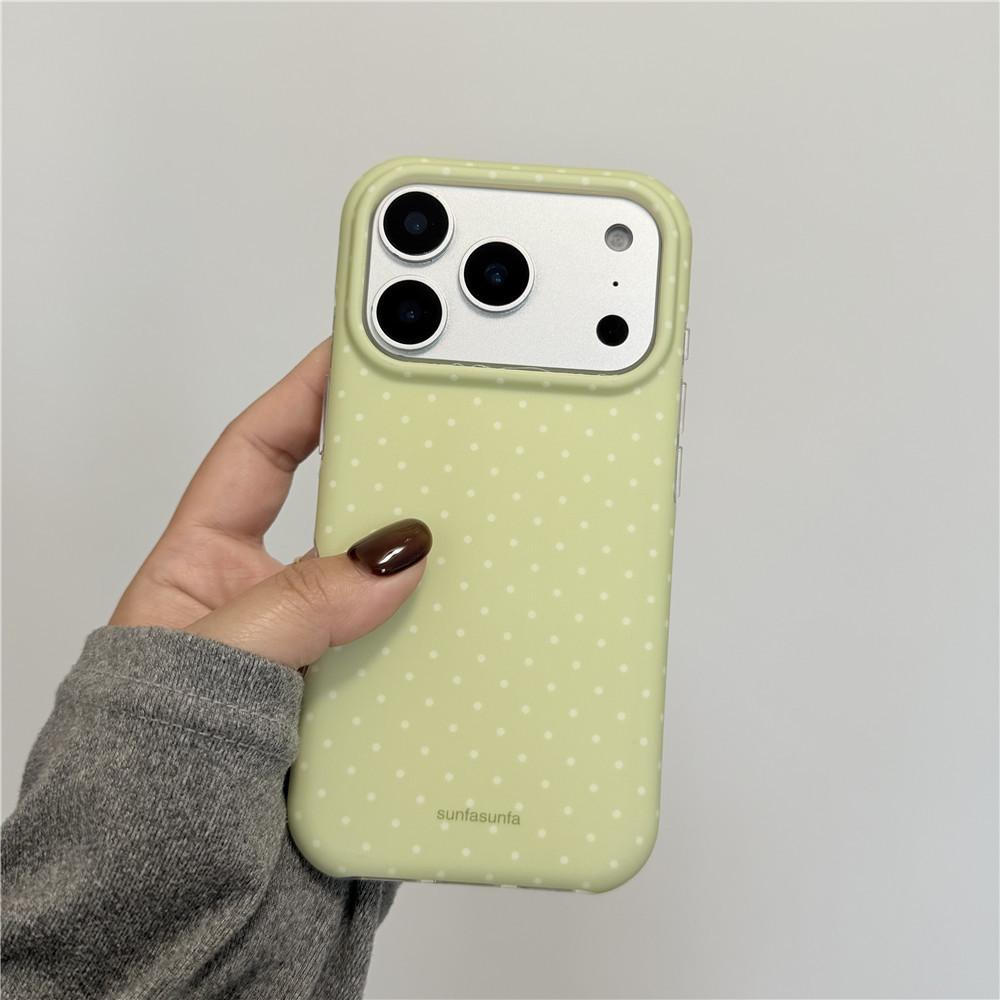 Korean Style Polka Dot Phone Case for Apple 17 Pro Max & 15 Pro Max - Soft IMD13/1