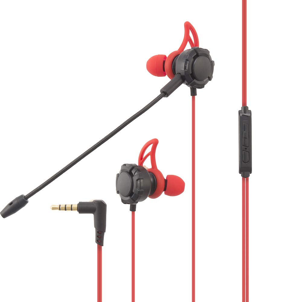 CYBER Gaming Earphones with Red Mic, - PS4/Switch
