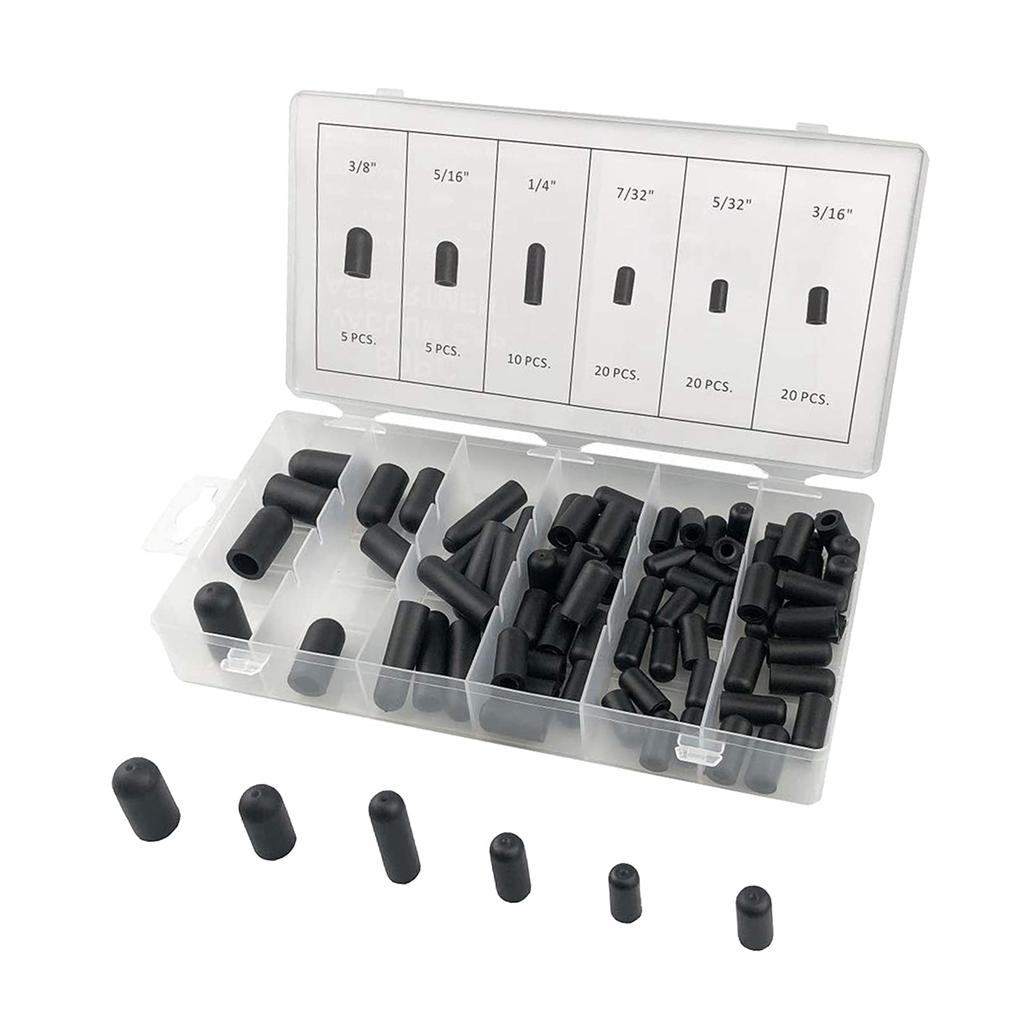 STARTIST 80 Pack Rubber Vacuum Cap Assortment Set 5/32" to 3/8" 6 Size Spare Parts