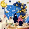 Mubarak Moon Star Foil Balloon Eid Mubarak Party Decorations Ramadan Dinner Table Decor Islamic Party Tablecloth Supplies