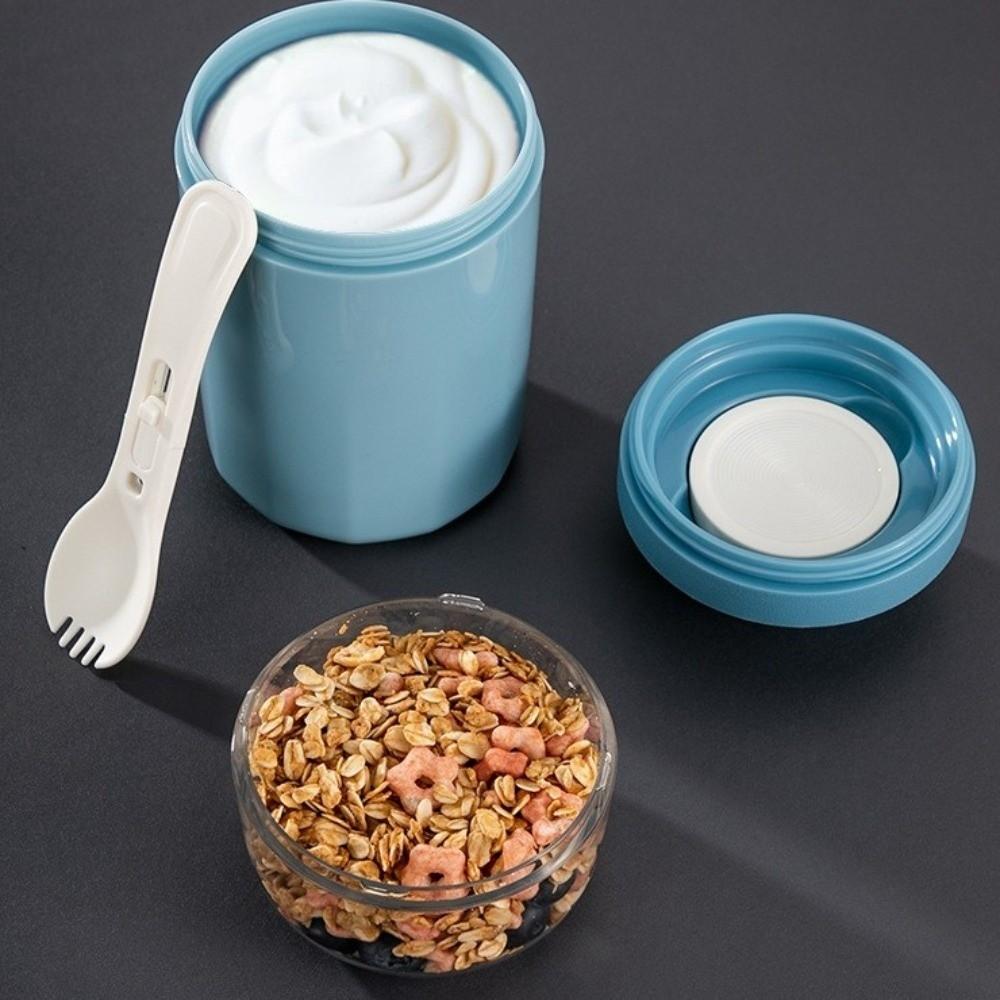 Sealing Overnight Oat Cup with Lid and Spoon Breakfast Cups Portable Salad Cup  Kitchen.