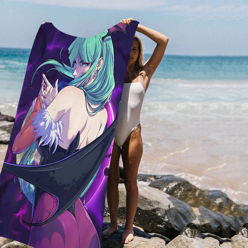 Girl Game M-morrigan Aensland Microfiber Beach Towel Absorbent Quick dry Soft Yoga Swimming Resort Mountain Climbing Towel