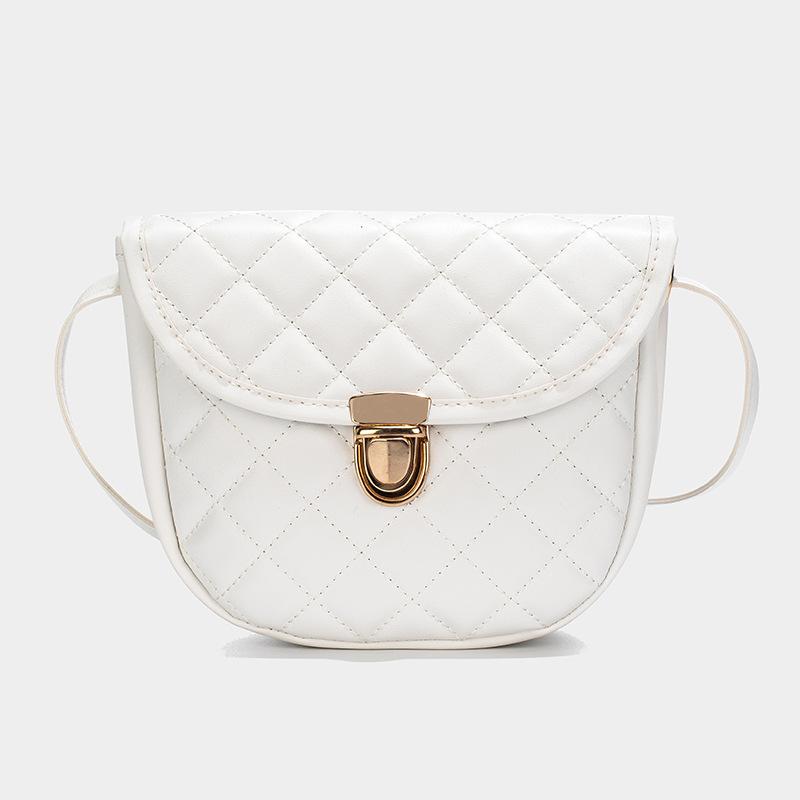 Simple polka dot printed messenger bag new solid color diamond embroidered lock fashionable women's shoulder bag