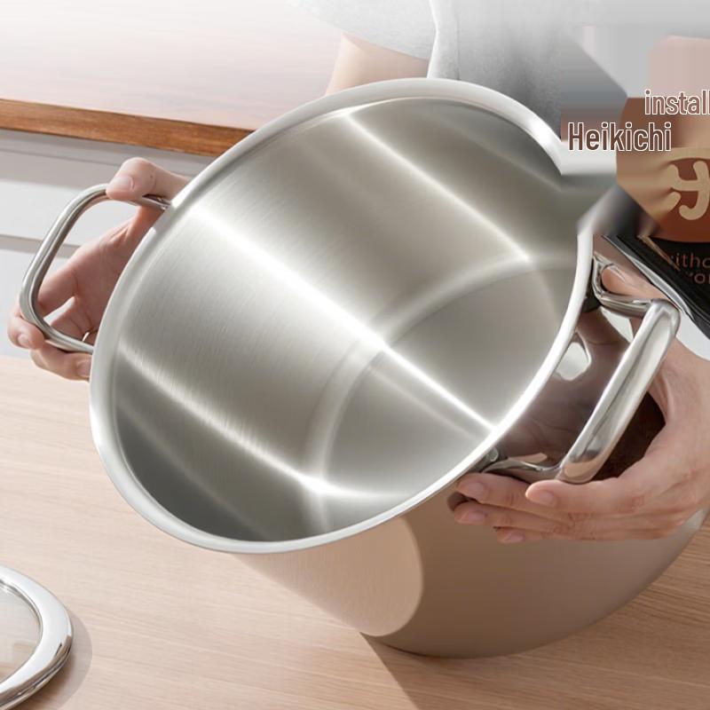ZISIZ 20cm Multi-Purpose Deep Stew/Soup Pot with Lid