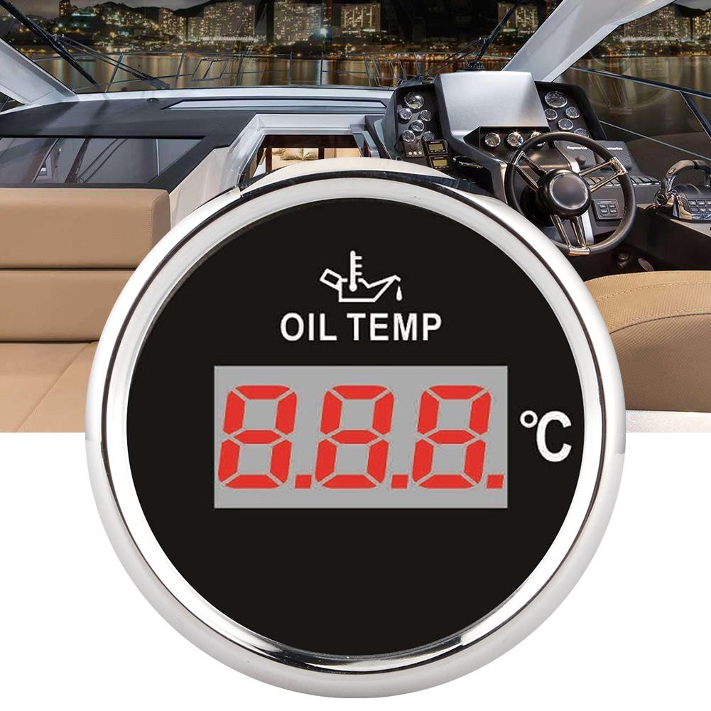 Universal Digital Oil Temperature Gauge 52mm 50?150 celsius  WRed Backlight 12V24V for Car Boat Yacht