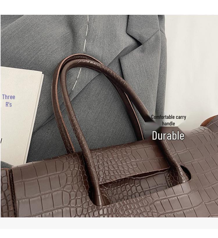 2025 Large Capacity Women's Stone Texture Retro Tote - Trendy Korean Style Handbag