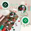 30Pcs Christmas Buffalo Check Wooden Buttons, 4-Hole, 20mm/0.79inch, Perfect for Christmas Sock Decor, DIY Crafts