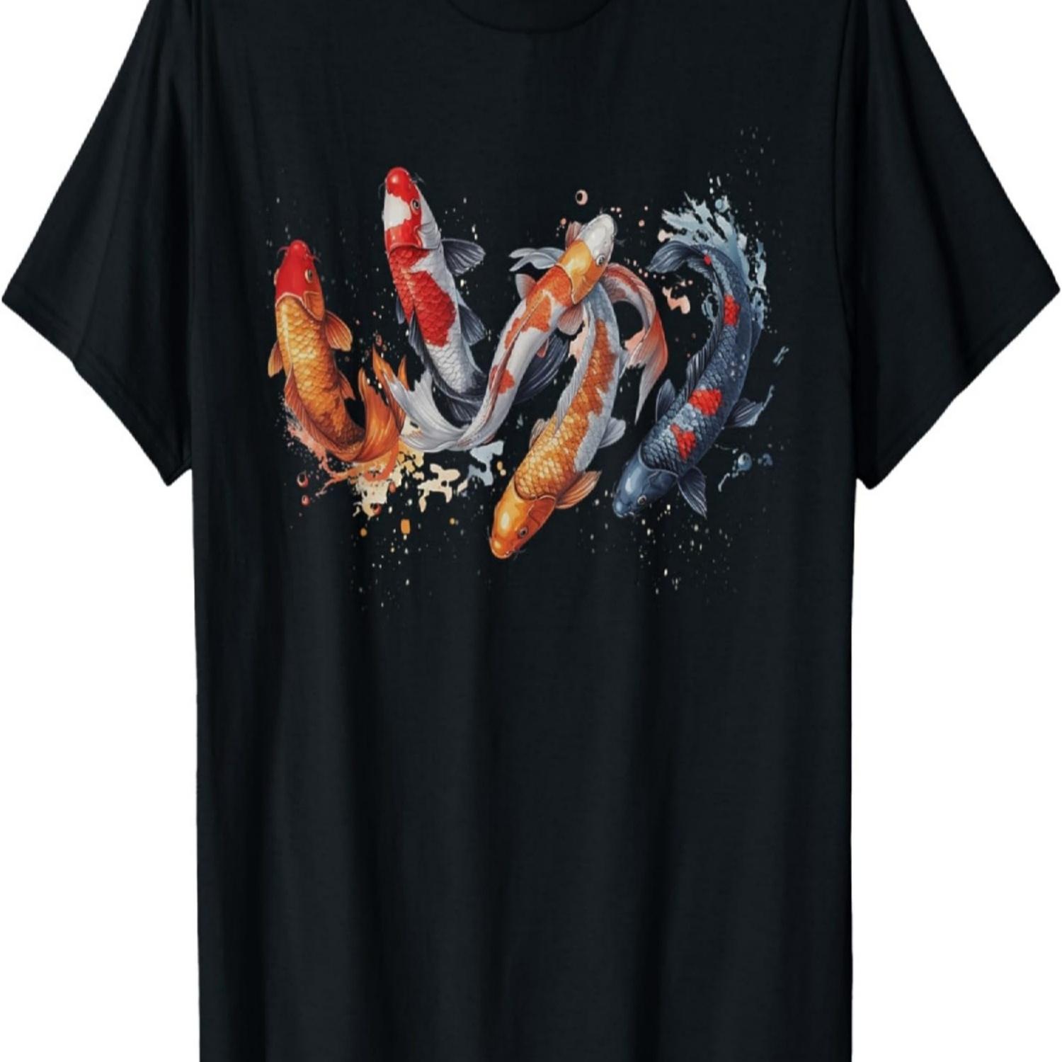 Koi Carp Nishikigoi Fish Cherry Blossom T-Shirt(9) S
