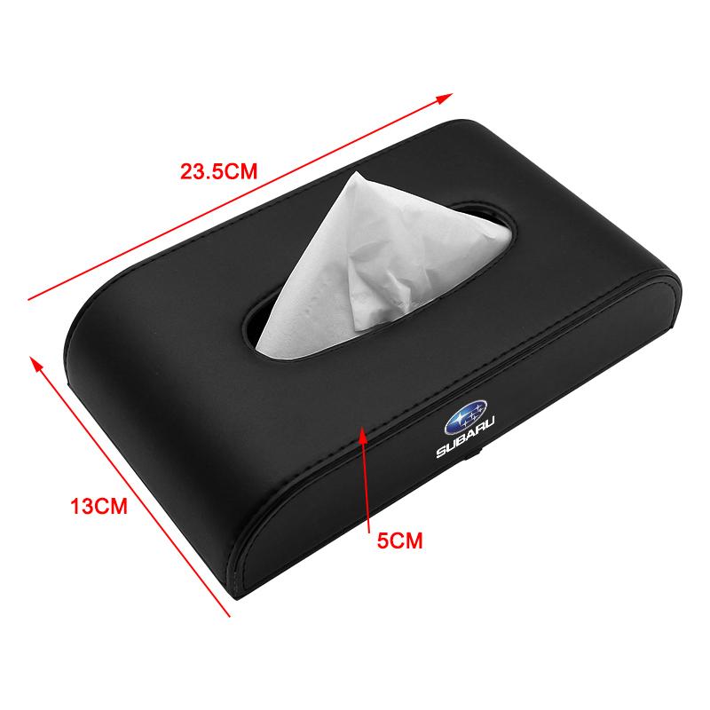 1pcs Car Tissue Box Holder Armrest Box Storage Case Emblem For Subaru Impreza STI Forester Outback XV Crosstrek Legacy WRX