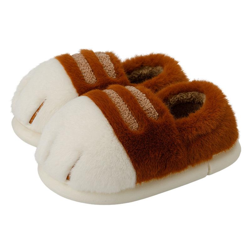 Autumn and Winter Must Enter Cute Cat Claw Cotton Shoes Piled Thickened Warm Couple Wear Home Indoor Cotton Shoes