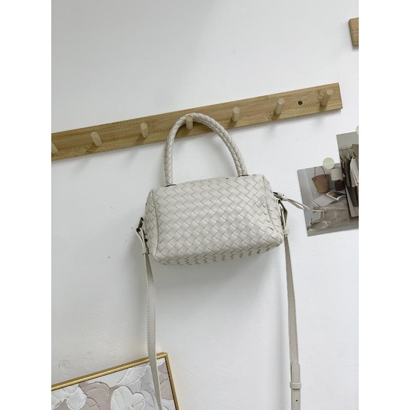 New Woven Bag For Women Niche High-end Wine Red Hand-held Single Shoulder Crossbody Small Square Bag Camera Pillow Bag