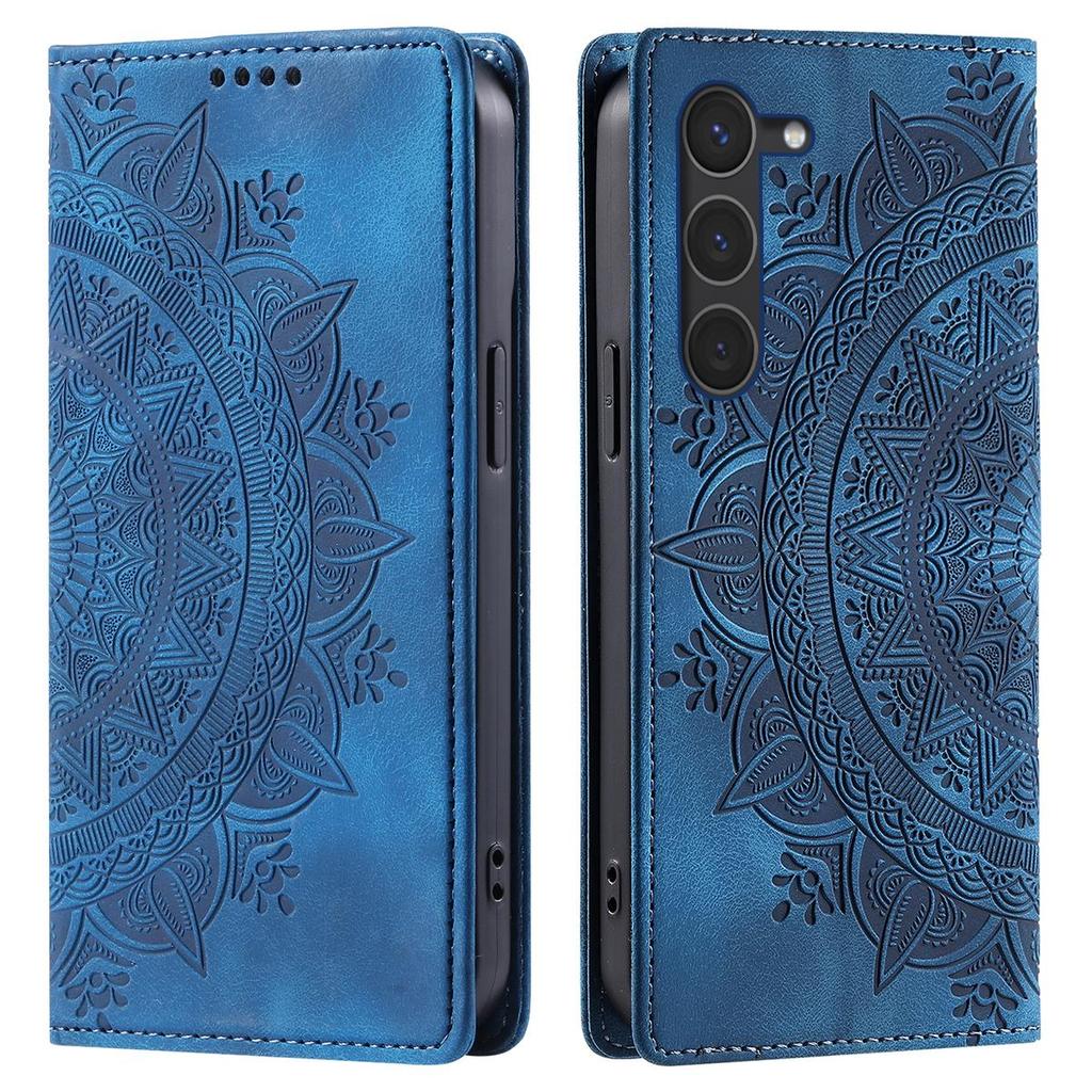 for Samsung Galaxy S23+,S23,S22+,S22,S21 FE,S21,S21+ Mandala Embossed PU Leather Flip Wallet Case Magnetic Closure Cover