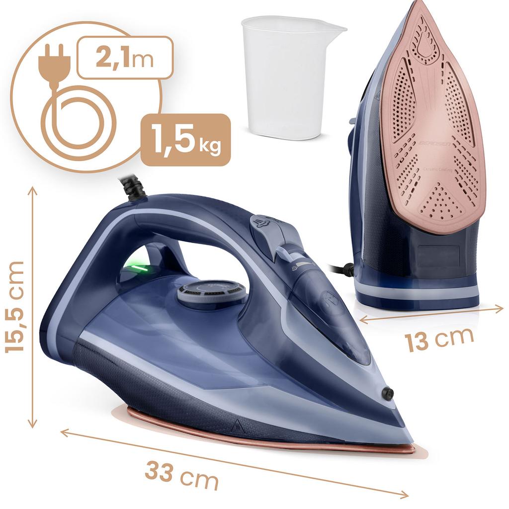 3000W Berdsen Bd-330 Steam Iron, Ceramic Coating, Vertical Operation