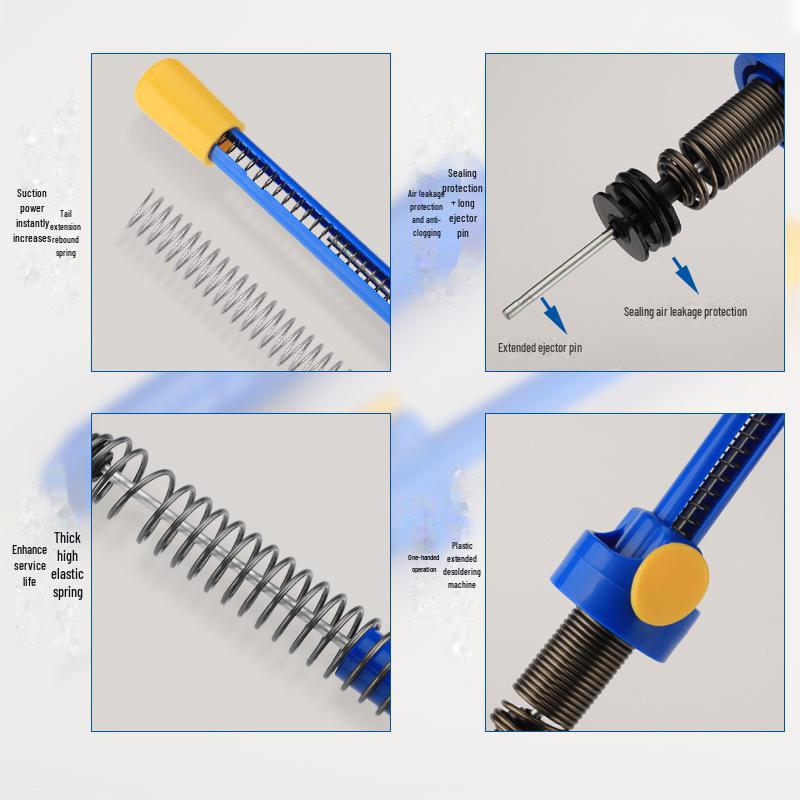 Large Long Manual Detinning Pump Soldering Iron Gun - Blue Strong Tool for Detinning 017