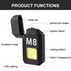 3PCS EDC Keychain Flashlight COB Portable Work Light USB Rechargeable Outdoor Camping Fishing Pocket Lamps with Heating Wire