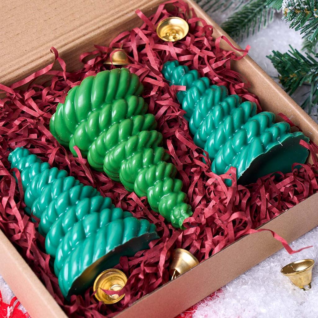 Christmas Tree Candle Silicone Mold DIY Xmas Ornament Hemp Rope Candle Molds Soap Plaster Resin Crafts Making Home Holiday Decor