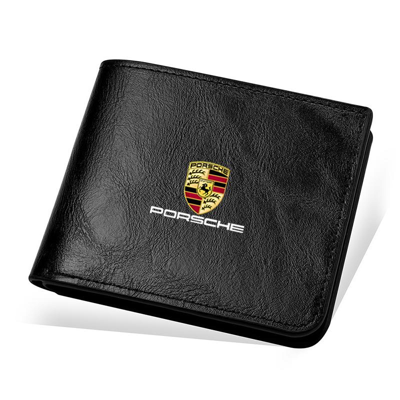 New Leather Car Purses Driver License Credit Card Wallet Money Bag For Porsche Cayenne Panamera Macan 911 718 Taycan Boxster 918