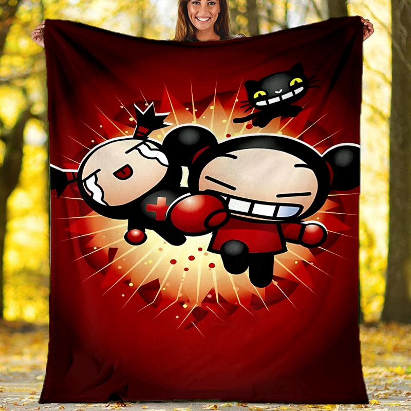 Pucca Theme Printed Blanket - Perfect for Couch, Bed, Travel & Outdoor Use | Machine Washable, Cozy & Durable.