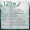 For Xiaomi 120W Super Fast Charger Head Ultra Charger 5port 3 Usb 2 Type C 10A Charger Quick High Speed Charging For Xiaomi Samsung