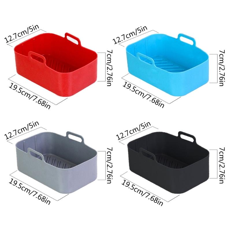 Replacement Baking Tray Air Fryer Silicone Liners Square Food Safe Non Stick Air Fryer Oven Basket Reusable Baking Tray