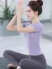 Women's Quick-Dry Slimming Knit Yoga Top - Short Sleeve for Pilates & Fitness