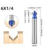 1/4inch 6mm Shank 90 Degree V Groove Template V-Groove V Grooving Router Bitit Carbide Milling Cutter Wood Drilling