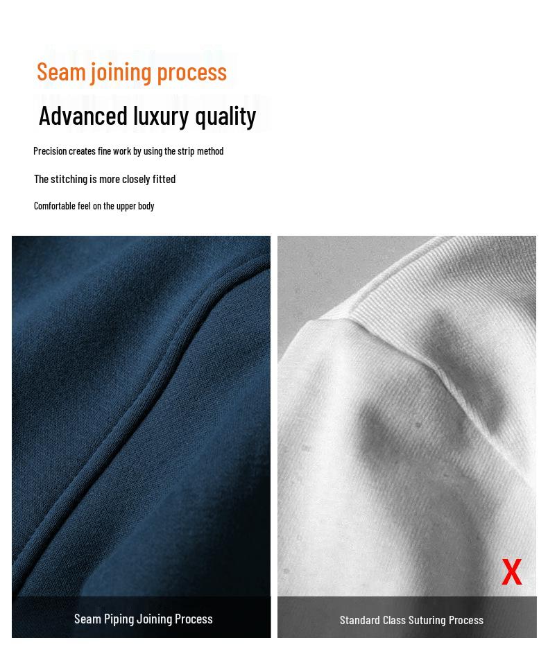 Men's Heavyweight Cotton Long-Sleeve T-Shirt with Plus Velvet Hood - Autumn/Winter Loose Base Layer Top