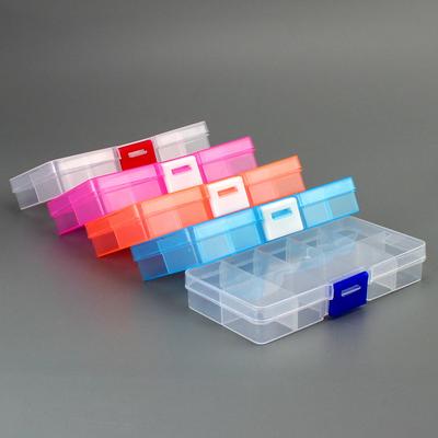 Plastic Detachable Square Transparent Storage Box Fishing Box Fishing Tackle Box 10 Compartments