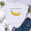 Dolce Banana Anime Bedruckte T-Shirts für Damen, Kreativität, atmungsaktive T-Shirts, modische O-Ausschnitt-Shirts, Cartoons, Marken-Oberteile für Damen