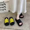 Woven Thick-bottomed Cool Slippers for Women's Outer Wear 2025 New Summer Height-increasing Fashion Slippers One-word High-end Sandals