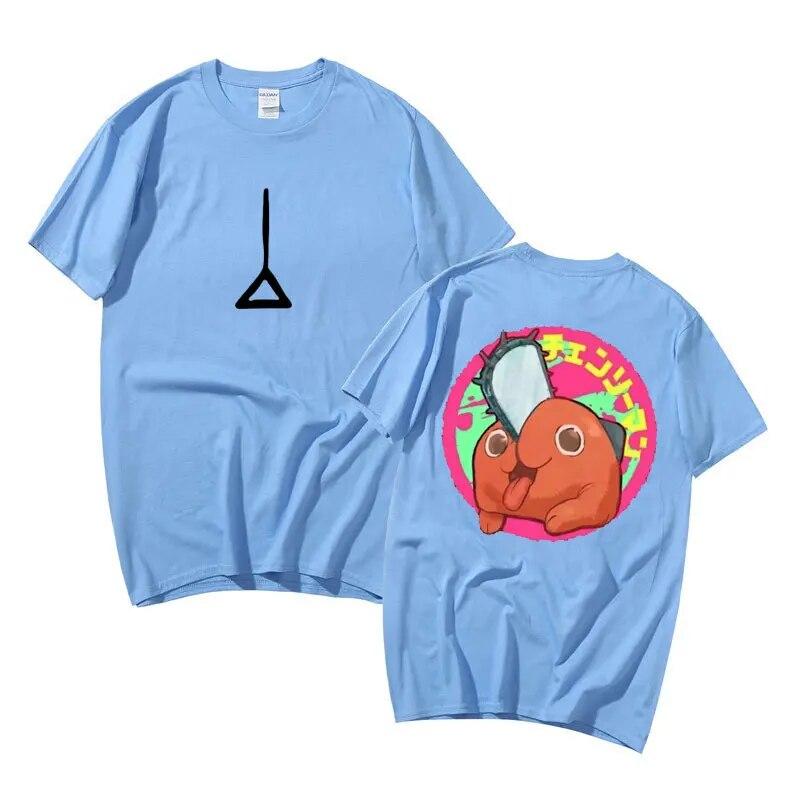 Anime Chainsaw Unisex Denji Pochita Double Sided Print T Shirt Unisex Funny Cartoon T-shirt Unisex Women Fashion Unisexga Cotton Tee Shirt