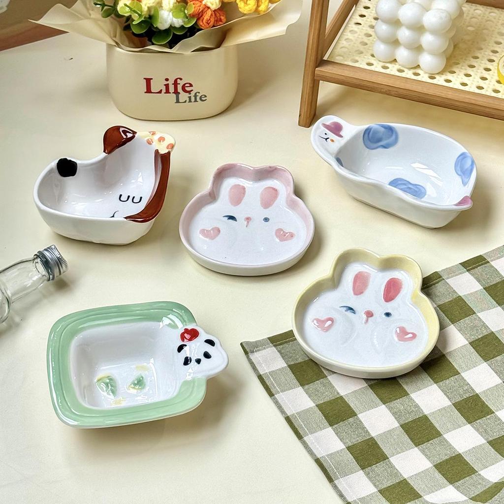 Hand-Painted Ceramic Dipping Dish for Sauces & Condiments