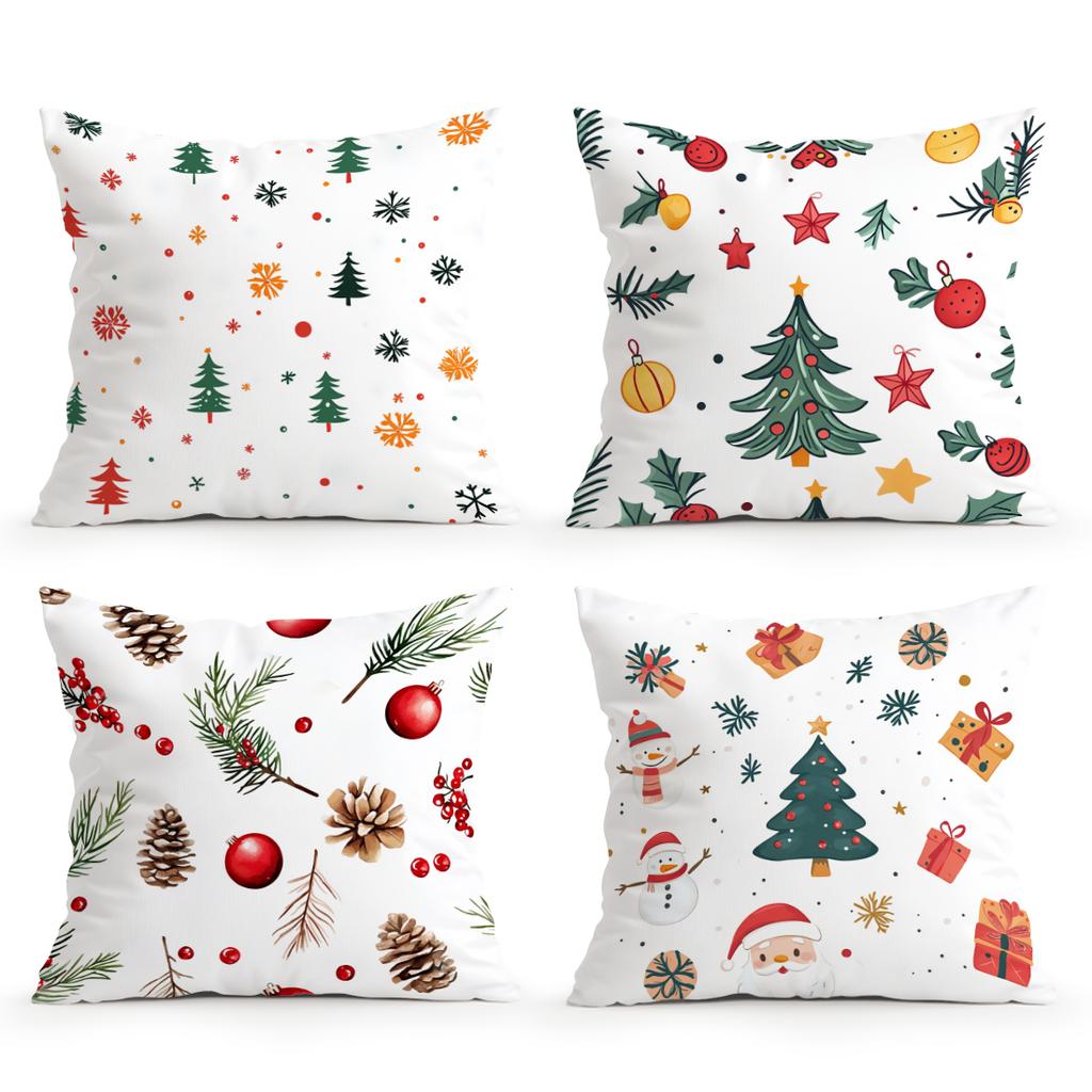 Cartoon Christmas Pillowcase Printed Polyester 40/45/50cm Throw Pillowcover Decorative Sofa Cushion Pillowslip Home Decor