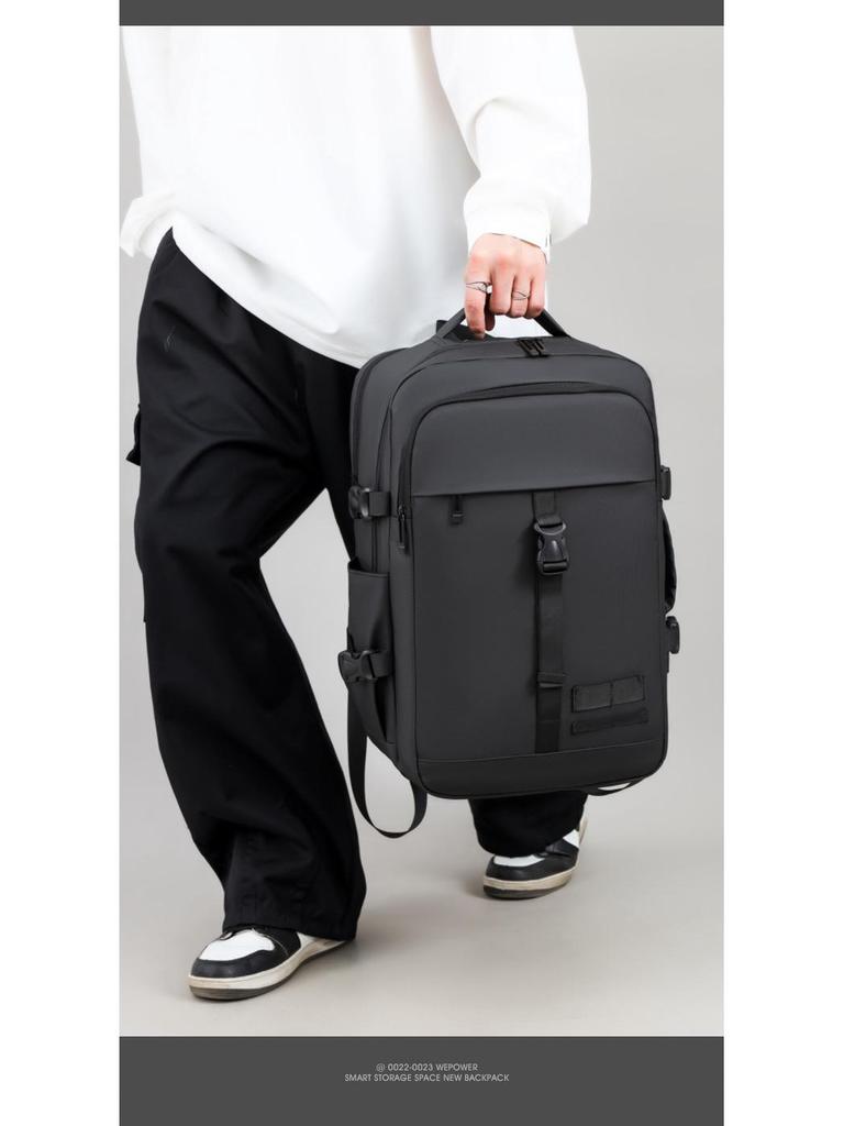 Trendy High-Capacity Nylon Backpack for Men and Women - Casual Travel and Computer Bag