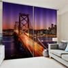 City Night Tall Buildings Lights Landscape Curtains 2 Panel Luxury Living Room Bedroom Home Decor Curtains