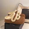 Retro Women's Shoes, New Style, Padded Head, Half Flip-flop, Anti-slip Cotton Shoes